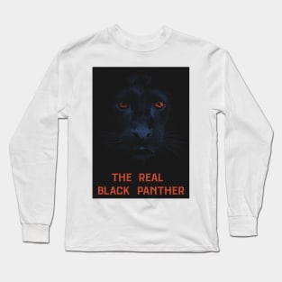 The Real Black Panther Graphic Art RED Long Sleeve T-Shirt